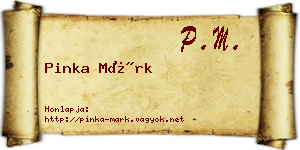 Pinka Márk névjegykártya